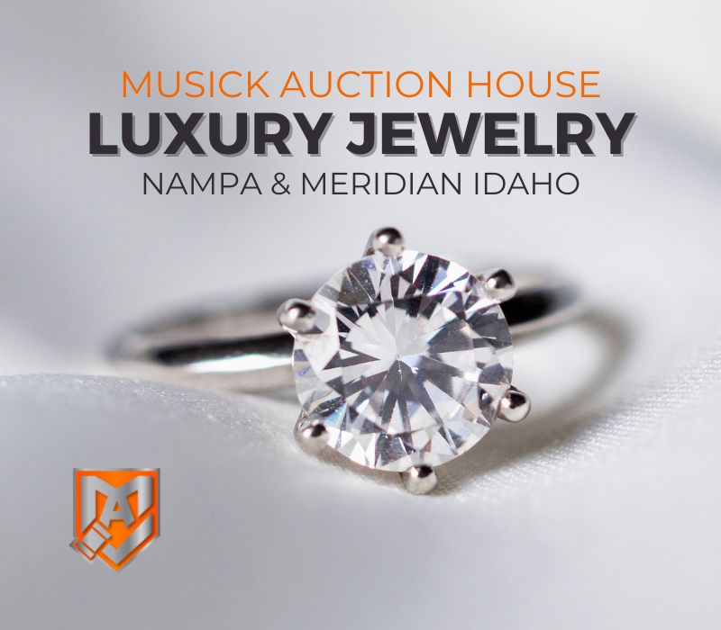 diamond ring on pillow being auctioned by Musick Auction House