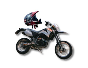 motor bike and helmet
